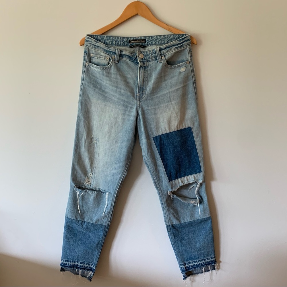 Abercrombie Patchwork Girlfriend Jeans